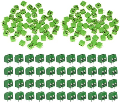 160 Stuks Groene 2-Pin PCB Bevestigingsschroeven, 5mm Terminal Blok Connector + Gele Schroevendraaier voor Arduino Projecten en Elektronica