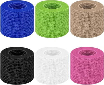 Elastische Hechting Patches, 6 Rollen van 5 cm x 4.5 m, Voor Sport, Dieren en Textiel, Ideaal voor Pols en Wonden