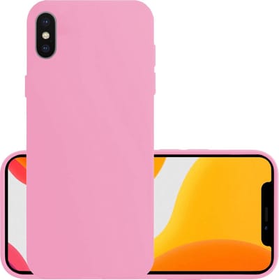 Hoesje - Geschikt voor Apple iPhone X - Sterk & Shockproof - Hoes Cover - Siliconen Case - Lichtroze