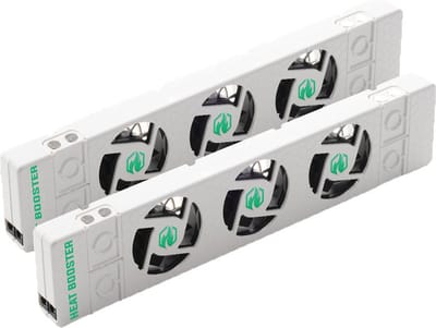 Heatbooster Radiator Ventilator Double-set – Universeel - Geschikt voor standaard, smalle en enkelplaats radiatoren en convectoren - Magnetisch -  Geruisloos - Ultrazuinig