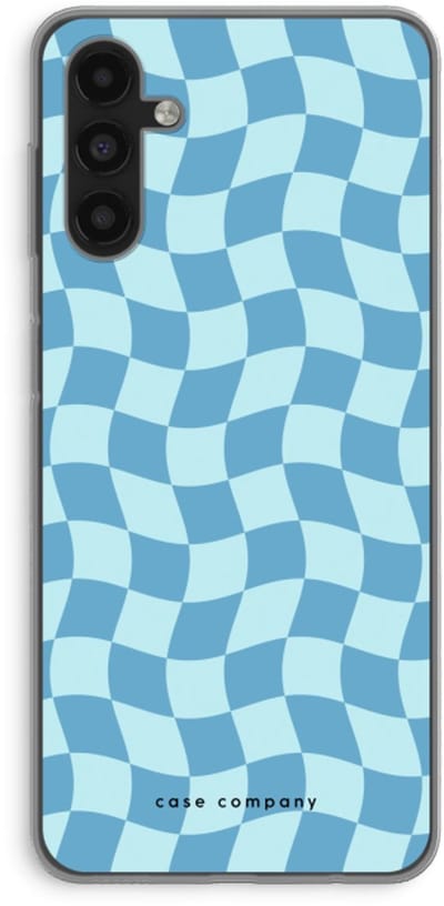 Case Company® - Hoesje geschikt voor Samsung Galaxy A04s hoesje - Grid Blauw - Soft Cover Telefoonhoesje - Bescherming aan alle Kanten en Schermrand