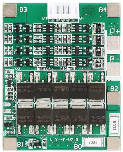 Allecto - Lithium batterij beschermplaat - Overbelasting- en kortsluitbescherming - Groen - 3.7V Li-ion - Geschikt voor 4 cellen - Kwalit...
