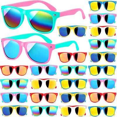 Kinderzonnebril - Zonnebril kinderen - Zomerfeest - Neonkleuren - Multipack - Meerdere kleuren