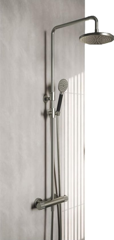 Hotbath Cobber X - Stortdoucheset - 300 mm Hoofddouche - 360 mm Hartafstand - Glijstang - Staafmodel Handdouche - Chroom - Hoogglans - Opbouw - 1/2 Inch Aansluiting
