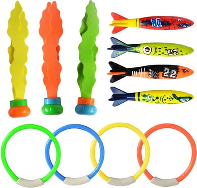 Duikspeelgoed Set 11 Stuks - Duikringen, Torpedo's en Zwaartekrachtstaarten voor Zwembad en Waterspelletjes