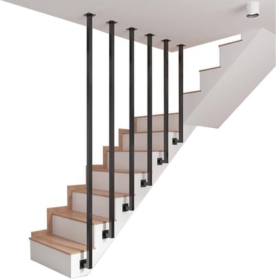 Trapleuning Set - Veiligheidsstang Handgreep - Veiligheid Thuis - Roestbestendige Coating - 30-150 cm Lengte - Zwart