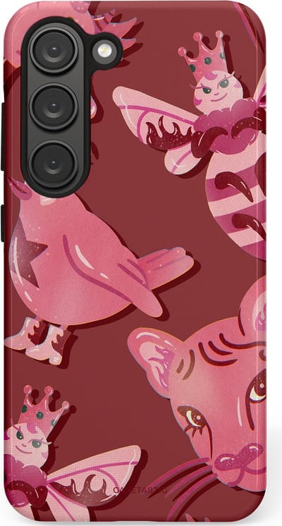Casetastic Hoesje Geschikt voor Samsung S23 - Stijlvolle Beschermende Duo-layer Case - Luxe dieren
