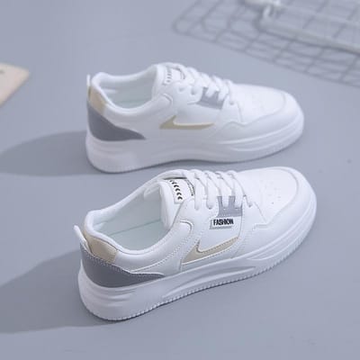 Nieuwe Dames Casual Schoenen Stiksels Strik Witte Schoenen Vrouwelijke Studenten Casual Ademende Sneaker 40 white