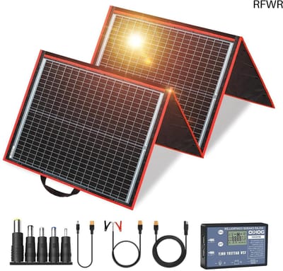 Opvouwbaar Zonnepaneel - Draagbaar Paneel - Accu Opladen - Lichtgewicht Ontwerp - 150 Watt - Zwart