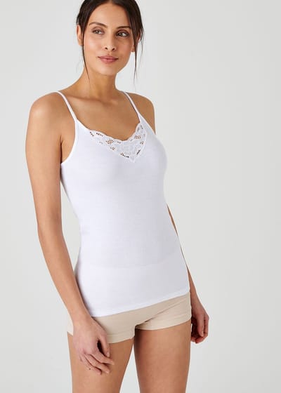 Damart - Hemdje Essential van zuiver gekamd katoen - Dames - Wit - XS