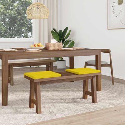 vidaXL - Bankkussen - 2 - st - Stof - Licht - Geel - Diepte - 35 - cm