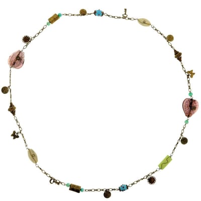 Behave - Lange ketting met glaskralen en muntjes - Mode-accessoire voor elke gelegenheid