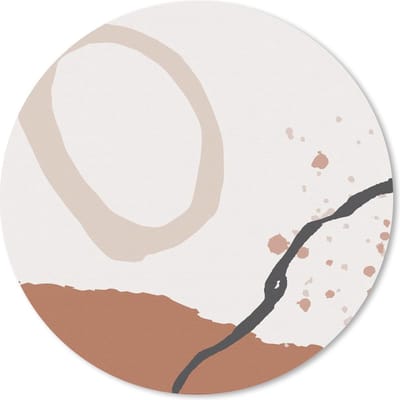Muismat rond 20x20 cm - Mousepad Zomer - Abstract - Wit - Zwart - Ronde muismatten