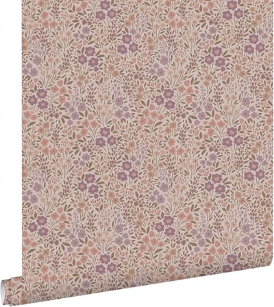 ESTAhome behang bloemetjes mauve paars - 53 cm x 10.05 m - 131458