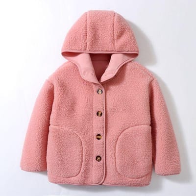Vêtements d'extérieur à capuche pour enfants Style parent-enfant Adulte Moyen et Grand Enfants Hiver Polaire Court Coupe-vent Haut 150