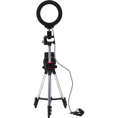 Anneau Lumineux LED Dimmable de 6,2 pouces Lumière de Remplissage pour Photographie avec Trépieds et Support pour Téléphone Portable black