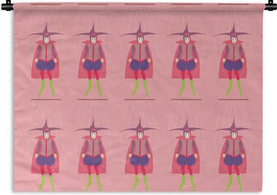 Wandkleed - Wanddoek - Carnaval - Patronen - Joker - 60x45 cm - Wandtapijt