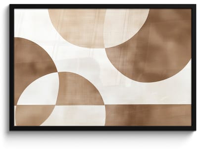 Poster in lijst - Fotolijst 90x60 cm - Posters - Snijdende cirkels - Overlappende vlakken - Posterlijst zwart - Decoratie - Wanddecoratie woonkamer - Muurdecoratie slaapkamer