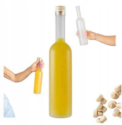 Bimberek FUTURA - Glazen Frosted Fles - 500ml - Synthetische Kurk - Decoratief