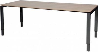 Verstelbaar Bureau - Domino 200x80 Havana Kersen - zwart frame