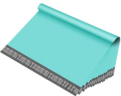 Grote Poly Mailers 50 PCs 24x24 Teal - Zelfklevende Verzending Enveloppen met Reliëf Stippen Ontwerp