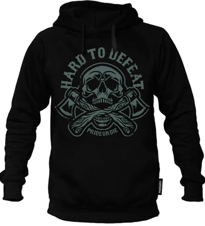 PRIDE or Die Hoodie Sweater HARD TO DEFEAT Zwart - XXXL