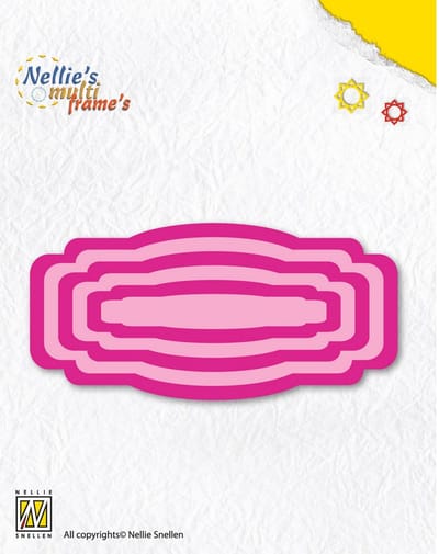 MFD066 Nellie Snellen snijmal - labels 1 - 6 x tag of label - 7,7 x 3,8 cm - kader voor tekst