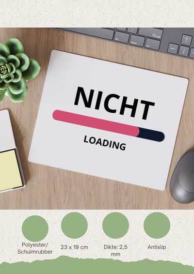 Akyol - nicht loading Muismat - Nicht - ochtendkoffie laden - verjaardagscadeau - verjaardag - cadeau - cadeautje voor nicht - nicht artikelen - kado - geschenk - gift - 23 bij 19 cm