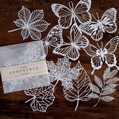 Lace Papers - 10 stuks - Prachtig uitgesneden hobbypapier - Set 6 - O.a. leuk voor bulletjournal, scrapbooking en het maken van kaarten