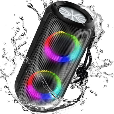 Draagbare Bluetooth Luidspreker met 24W Geluid en LED-Lichten - Ideaal voor Kamperen en Buitenactiviteiten