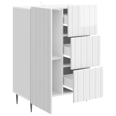 vidaXL - Dressoir - Hoogglans - Wit - 66 - x - 34,5 - x - 91,5 - cm - Bewerkt - hout
