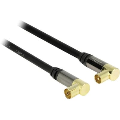 Delock Antenne, Satelliet Aansluitkabel [1x Antennestekker 75 Ω - 1x Antennebus 75 Ω] 1.00 m 85 dB Vergulde steekcontacten Zwart