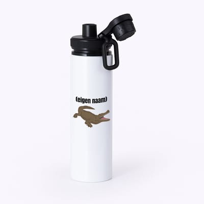 Hacebo® - krokodil met eigen naam waterfles met draaidop zwart - Krokodil - krokodillen liefhebbers - iemand die houdt van krokodillen - verjaardag - cadeau - kado - water fles - 850ML