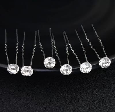 Bruids Haar Clips ( L) Crystal 12 stuks - Youhomy Haarsieraden- Haarpinnen - Dames haarversiering- Haar accessoire-Bruid Haarpinnen zilver U-vormige- Haarpinnen zilver glitter - Crystal | Bruid | Gelegenheid