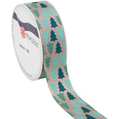 Taffeta lint "Kerstbomen"