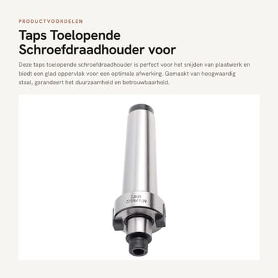 Dailygoods- Freeshouder Taps Toelopend - M12 Draad - Voor Snijden van Plaatwerk - Niet-geharde Bladen - Hoogwaardige Staal - Duurzaam en Langdurig