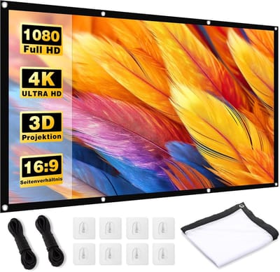 Projectiescherm 120 Inch - Vouwbaar Scherm - Thuisbioscoop Creëren - Dubbelzijdig Kreukvrij - 265x150cm - Wit