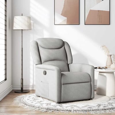 vidaXL - Fauteuil - verstelbaar - stof - wolk - grijs