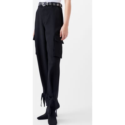 French Connection Bella Twill Trouser Blackout Size: 8 | Cargo Pants Outlet | Dames | Zwart