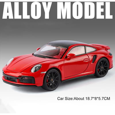 Échelle 1:24 911 Gt3 Rs Modèle de Voiture Jouet Effets Sonores et Lumineux Supercars Véhicules à Suspension Quatre Roues Modèles Jouets Cadeaux d'Anniversaire pour Enfants