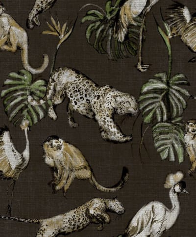 Behang jungle dieren - Behang - Muurdecoratie - Wanddecoratie - Vliesbehang - Zero - 0,53 x 10,05 M.