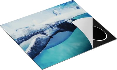 Chefcare Inductie Beschermer Pinguïn Zwemt in het Water - 60x50 cm - Afdekplaat Inductie - Kookplaat Beschermer - Inductie Mat