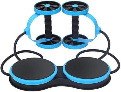 Buikspierroller Abs Wielen - Buikspiertrainer Oefening - Core Training - Stabiele Beweging - 1000 Gram - Blauw
