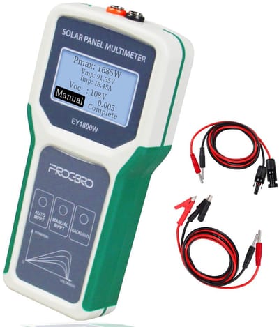 Zonnepaneeltester - PV Multimeter - Paneel Prestaties Meten - Ultrahelder LCD - 1800 W - Grijs