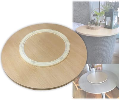Ronde Houten Draaifauteuil voor Eettafel - 360° Draaibaar en Stabiel