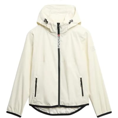 Vrouwelijke windjack met capuchon en logo Superdry