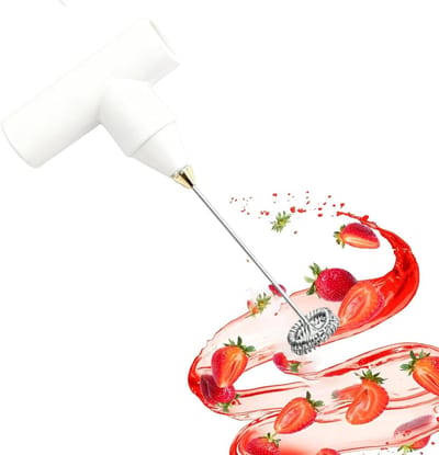 Elektrische Mixer - Handmixer Eierklopper - Bakken en Koken - Draadloos Batterij-aangedreven - 4 x 6 x 4 cm - Wit