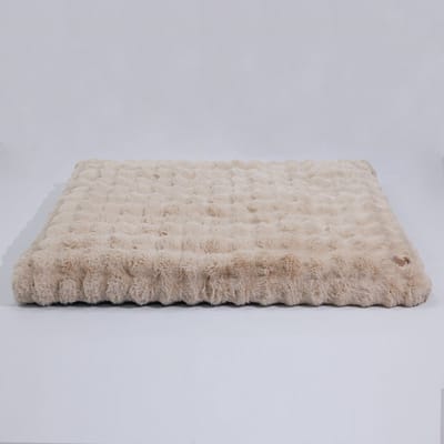 BingoPaw Hondenbed - Fluffy Benchkussen - hondenmat - Maat 2XL 120 x 90 x 12 cm - Hondenkussen - Beige - Wasbaar