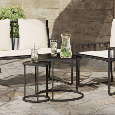 vidaXL - Koffietafel - Set - 2 - st - 55 - x - 55 - x - 45 - cm - staal