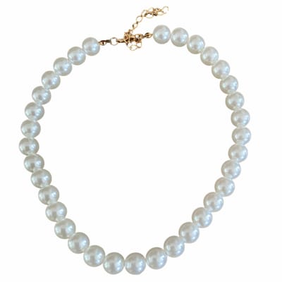 Korte Ketting-synthetische Parel-10 mm-Goudkleur-ivoor-35 cm-Charme Bijoux